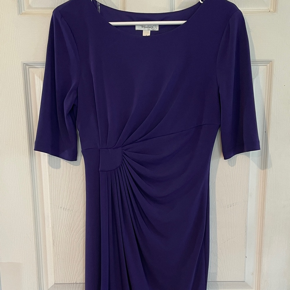 Dress Barn Size 6 Deep Purple Ruched  Dress